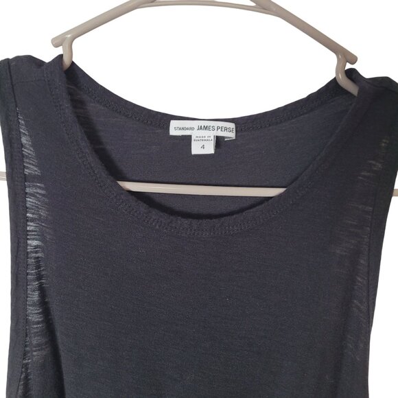 Standard James Perse Black Sleeveless Tank Dress Size 4 Cotton/Modal Blend - Picture 7 of 14